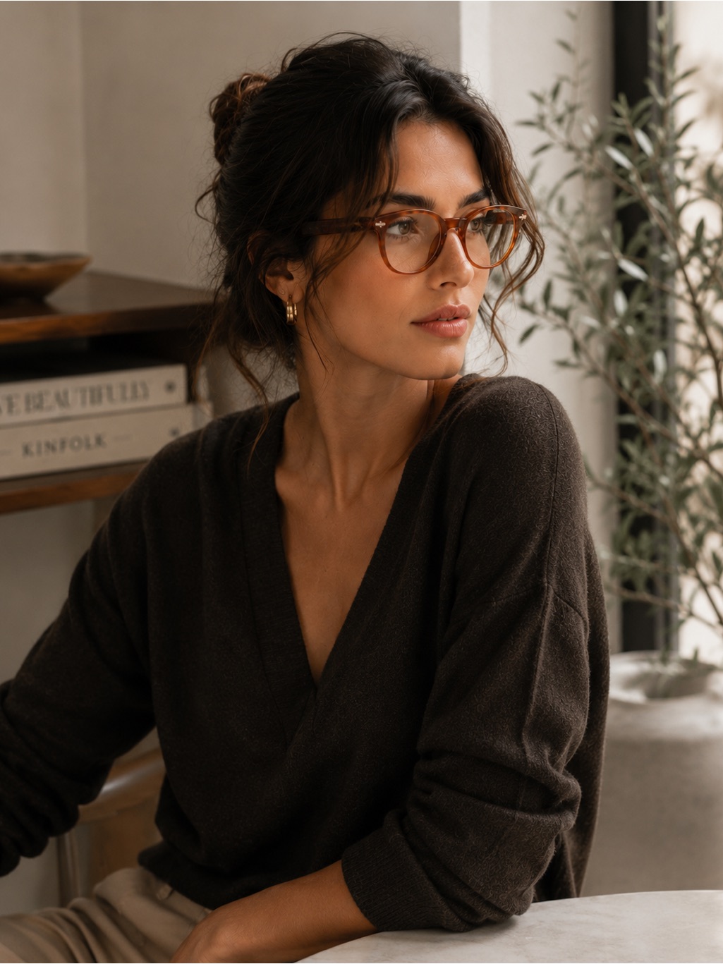 Persol Women's Amber Tortoiseshell Rectangle Glasses 3270-V 96 Terra Di Siena